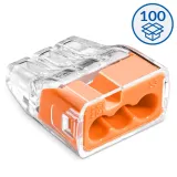 Push-in wire connector SCP3 transparent / orange (box 100 pcs)