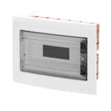 FLUSH-MOUNTING ENCLOSURE WITH SMOKED TRANSPARENT DOOR 12 MODULES IP40