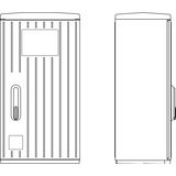 Cable management enclosure 1 door, size 00, RAL7035, ribbed