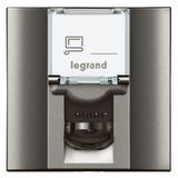 Arteor™ - RJ45 feedthrough socket - Category 5e FTP - Rear pluggable - 2 modules - Magnesium