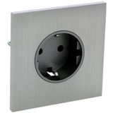 Art d'Arnould univers Epure single standard schuko power socket 2P+E 16A 250V - Brushed Steel