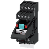 plug-in relay complete unit, 4 changeover contacts, 230 V AC, LED module red, standard plug-in