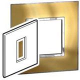 Plate Arteor - French/German std - square - 1 module - gold brass