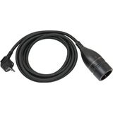 Quality Plastic Extension Cable with rotary switch and textile cladding 3m H05VV-F 3G1.5 black