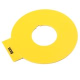 Legend Plate, 60mm Round, Universal, Yellow, Black Text