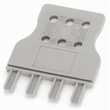 Strain relief plate 2-pole for 10 mm wide terminal blocks gray