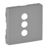 Cover plate Valena Life - triple RCA socket - aluminium