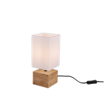 Woody table lamp 12 cm square E14 white/wood