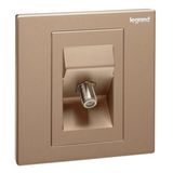 Galion - 1 gang F-type TV socket outlet - Rose Gold