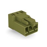 Plug for PCBs angled 3-pole light green