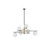 Matt Black & Gold Metal  Opal Glass  LED G9 6x5 Watt 230 Volt   IP20 Bulb Excluded  Included Two parts Of Metal   42 cm Each Part  L: 100 H1: 67 H2: 120 cm Two Options Of Height  67 - 120 cm Rotatable