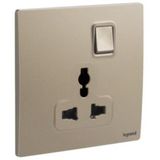 281120DB Mallia Senses 1 gang Multistandard switched socket outlet