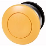 Mushroom actuator, RMQ-Titan, Mushroom, momentary, Mushroom yellow, yellow, Blank, Bezel: titanium