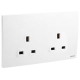 281112MW Mallia Senses 2 gang BS unswitched socket outlet - 13A