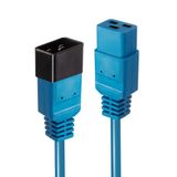 3m C20 to C19 Mains Extension Cable, blue IEC C20 Connector to IEC C19 Connector