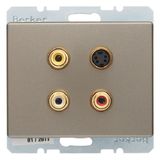 3 x Cinch/S-Video soc. out., arsys, light bronze matt, lacq.