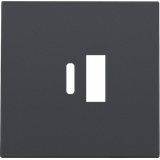 Finishing set for dual smart USB-A and USB-C charger, anthracite coate