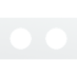 Twofold faceplate, 71 mm centre distance, for 2 socket outlets, Niko Rocker and Niko Toggle, steel white coated