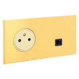 Art d'Arnould universe Epure 2P+E power socket and RJ45 socket - mirror gold