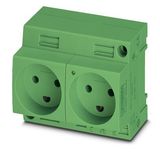 Double socket Phoenix Contact EO-K/UT/LED/DUO/GN 250V 16A