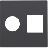 Finishing set for single coaxial connection and network connection RJ4