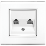 Linnera-Rollina Two Gang Num Phone Socket (2xCAT3) White