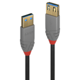 2m USB 3.2 Type A Extension Cable, 5Gbps, Anthra Line USB Type A male to A female