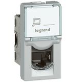 RJ45 socket Mosaic category 6A STP 1 module aluminium