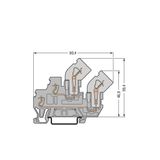 1-conductor/1-pin double deck receptacle terminal block Through/throug