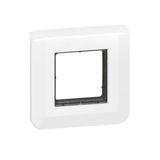 Mosaic plate with screw support for 2 modules - white