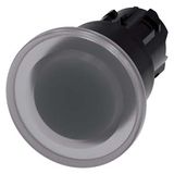 Illuminated mushroom pushbutton, 22 mm, round, plastic, clear, 40mm, latching, pull-to-unlatch 3SU1001-1BA70-0AA0-Z Y15