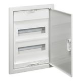 Flush-mounting cabinet Nedbox - metal door white RAL 9010 - 2 rows - 24+4 mod.
