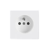 5519B-A0235784 Outlet single with pin + cover shutt. White