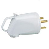 Male power plug with earth 32A - with ring - 2 pins - gray