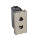 Euro-US type 2P with shutters socket outlet Arteor 15 A 127 V/16 A 250 V - 1 module - champagne