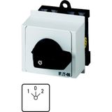 Spring-return switch, T0, 20 A, service distribution board mounting, 2 contact unit(s), Contacts: 4, 45 °, momentary/maintained, START>2-0-1