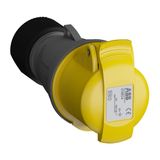 Industrial Connectors, 2P+E, 4 hour, Yellow, IP44, 20A, 125V, UL/CSA approved and CE compliant, UL/CSA approved and CE compliant