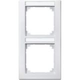 M-SMART frame, 2-fold with label holder, vertical installation, polar white