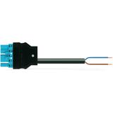 Snap-in plug with direct ground contact 4-pole black