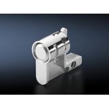 Profile half-cylinder for handle systems, push-button insert