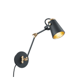 Edward wall lamp E14 matt black/gold