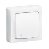 Single button push-button Complete surface-mounted switchgear - White (plug-in)