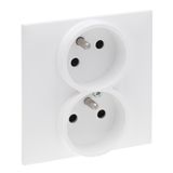 2X2P+E SOCKET FRENCH STANDARD SCREW TERMINALS SHUTTERED WHITE