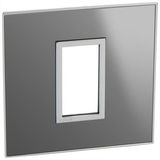 French and German standard plate square version 1 module - reflective stainless steel