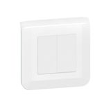 Double switch or two-way switch Mosaic 10A white complete with plate and screw fixing