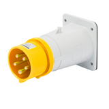 STRAIGHT FLUSH MOUNTING INLET - IP44 - 3P+E 16A 100-130V 50/60HZ - YELLOW - 4H - SCREW WIRING