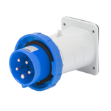 STRAIGHT FLUSH MOUNTING INLET - IP67 - 2P+E 16A 200-250V 50/60HZ - BLUE - 6H - SCREW WIRING