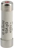 Cylinder Fuses Type C 8,5x32mm gG 10A 400 V AC 100kA