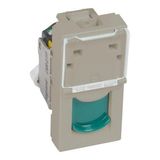 Arteor™ - RJ45 socket category 6A UTP 1 module Champagne with green shutter