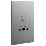 281135DS Mallia Senses 2 gang shaver socket outlet - 120/240 volts